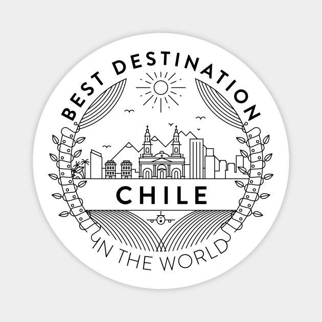 Chile Minimal Badge Design Magnet by kursatunsal